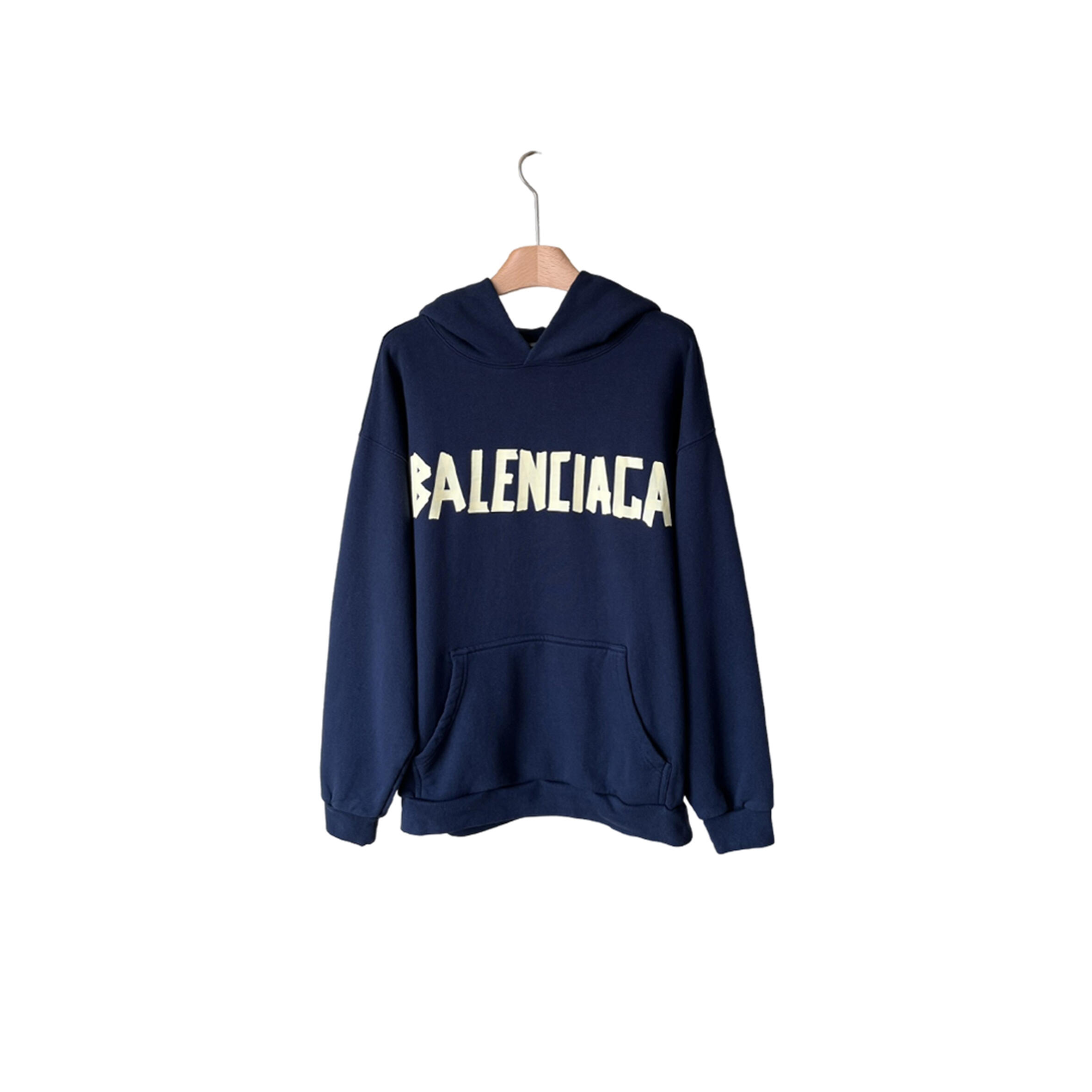 BALENCIAGA LOGO COTTON JERSEY HOODIE 